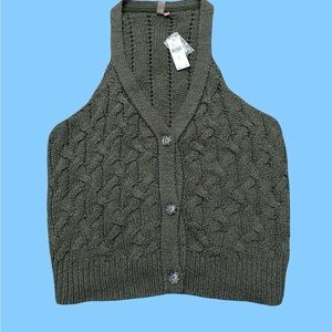 New with tags Anthropologie Olive Green Cable Knit Tank Top
